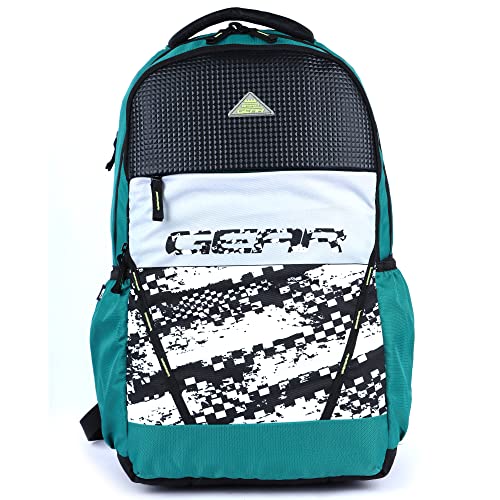 Gear School04 38L Large Casual Backpack/School Bag/Daypack for Boys/Kids(Green-Black)