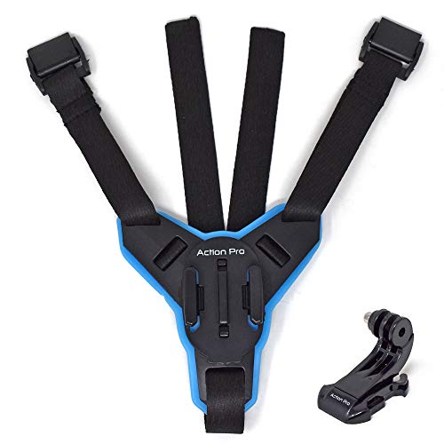 Action Pro™ Helmet Chin Mount Strap Compatible with All Smartphones GoPro Hero 12 11 10 9 8 7 6 5 4 SJCAM DJI Osmo and All Action Cameras Made in India (Blue)