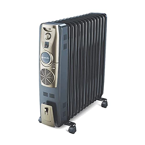 Bajaj Majesty OFR 11 Fin Plus 2500W Oil Filled Room Heater For Home|Easy Breathing*|DuraProtek™-Anti-leak fins|3-Yr Warranty By Bajaj|400W PTC Ceramic Fan Heater|3-Heat Setting-1000W/1500W/2500W|Black