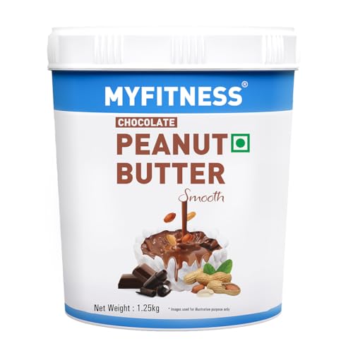 MYFITNESS Chocolate Peanut Butter Smooth 1250g | 22g Protein | Tasty & Healthy Nut Butter Spread |Vegan| Dark Chocolate | Cholesterol Free, Gluten Free| Smooth Peanut Butter | Zero Trans Fat