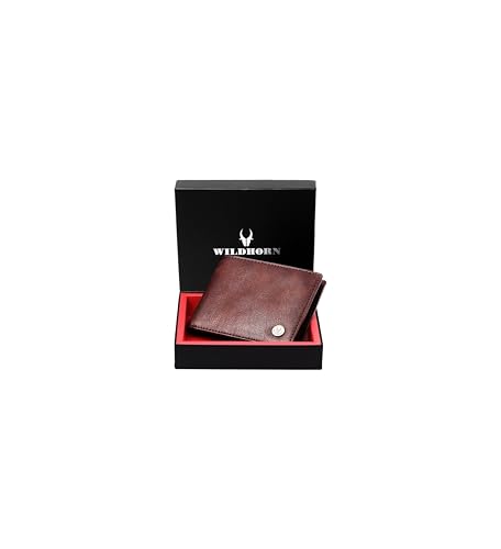 WildHorn Leather Wallet for Men I Ultra Strong Stitching I 6 Credit Card Slots I 2 Currency Compartments I 1 Coin Pocket