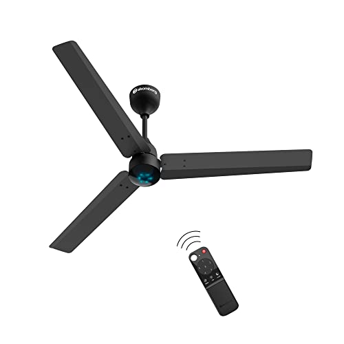 atomberg Renesa Smart 1200mm BLDC Motor 5 Star Rated Ceiling Fan with IoT and Remote | Smart and Energy Efficient Fan with LED Indicators | Saves Upto 65% Energy | 2+1 Year Warranty (Midnight Black)