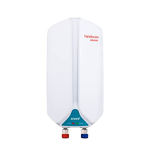 Hindware Atlantic Xceed 3L Instant Water Heater With Copper Heating Element & High Grade Stainless Steel Tank (White), Wall Mounting