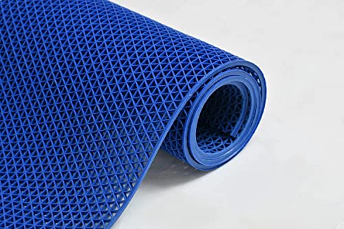 FOXWHEEL® 4MM Thick, Light Weight with Anti-Slip Dual Side Embossed Yoga Mat with Carrying Strap For Men aand Women (4MM, Blue)