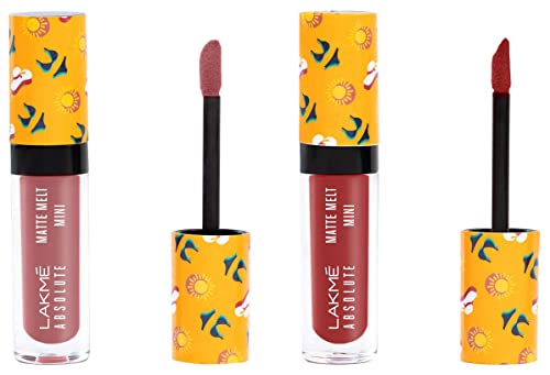 LAKMÉ Liquid Lipstick Nude Umbrella (Matte) & LAKMÉ Liquid Lipstick Red Boots (Matte)