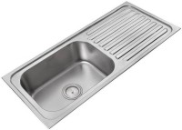Prestige (45″x20″x9″Inch) Single ‘drain board’ stainless steel Kitchen Sink Chrome Finish With Waste Coupling , Vessel Sink(CHROME (SILVER))