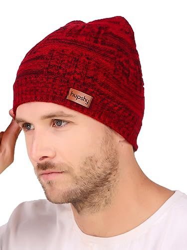 Hupshy Winter Woolen Beanie Cap for Men (Pack of 1)