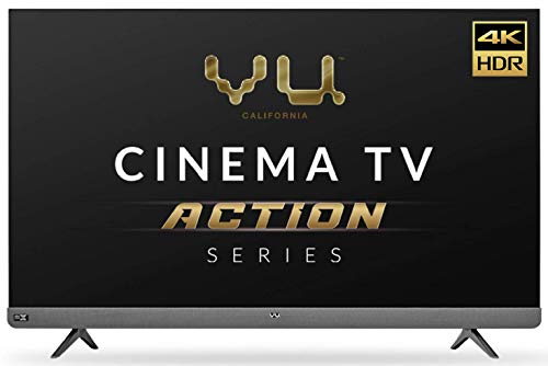 Vu 139cm (55inches) Cinema TV Action Series 4K Ultra HD LED Smart Android TV 55LX (Black) (2021 Model) I With 100 watt Front Soundbar