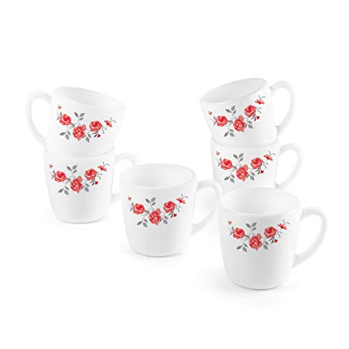 Cello Ricca Mug Small 10CL Set of 6 Pcs – Red Rose Fantacy