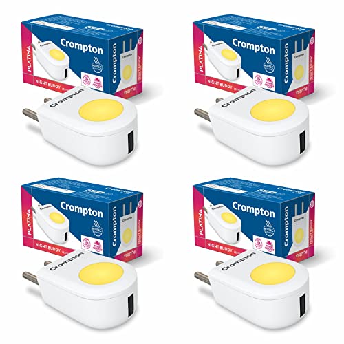 Crompton Night Buddy 0.5W with USB Charge Warm White Pack of 4