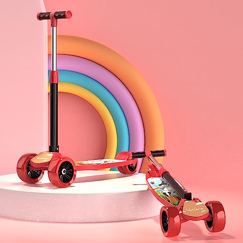 Lifelong Kick Scooter with Adjustable Height|Foldable Scooter|Skate Scooter for Kids with PVC Wheel|Age Upto 2-12 Years- Max User weight-50 kg, Red & Black, 6 Months Manufacturer’s Warranty, LLKS02