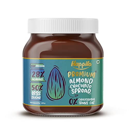 Happilo Premium Chocolate Almond Spread 200g, Low Carb Chocolate Dessert Spread, Smooth & Delicious