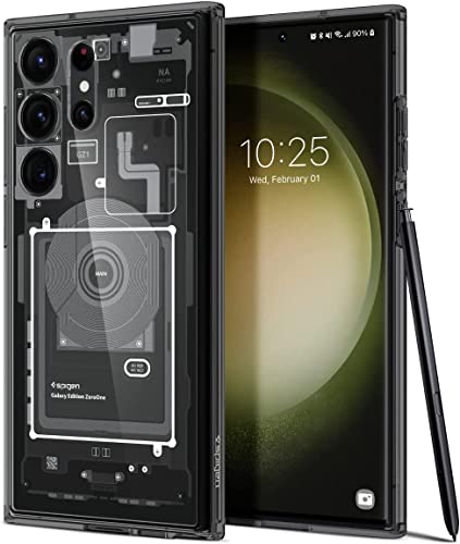 Spigen Ultra Hybrid Zero One Back Cover Case for Samsung Galaxy S23 Ultra (Poly Carbonate + TPU | Black)
