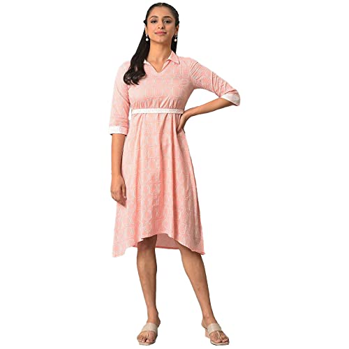 Aurelia Women’s Cotton A-Line Midi Dress (23FEA13903-506842_Orange
