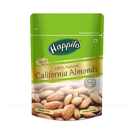 Happilo 100% Natural Premium California Almonds 200 g Dried | Badam Giri | High in Fiber & Boost Immunity | Real Nuts | Gluten Free & Zero Cholesterol (Pack of 2)