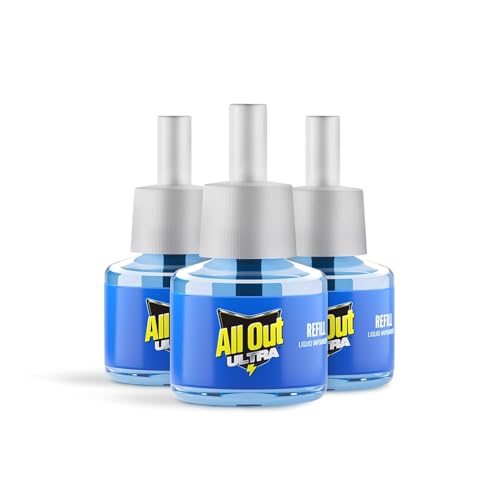 All Out Ultra Liquid Vaporizer, 6 Refills (45ml each) | Kills Dengue, Malaria & Chikungunya Spreading Mosquitoes| India’s Only Mosquito Killer Brand Recommended by Indian Medical Association