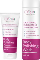 Vigini Body Whitening Lightening Brightening Skin Glow Moisturizer Polishing Scrub Kit(300 g)