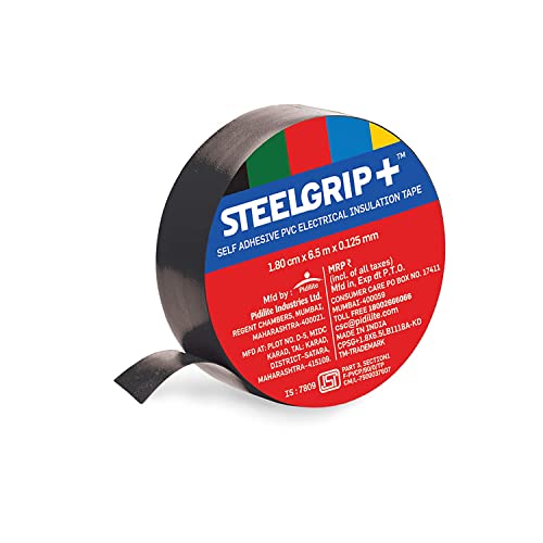 Pidilite Steelgrip Self Adhesive PVC electrical Insulation Tape (Color May Vary) – 6.50m