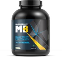 MUSCLEBLAZE Raw Concentrate 80% with Digestive Enzymes, Labdoor USA Certified Whey Protein(2 kg, Unflavored)