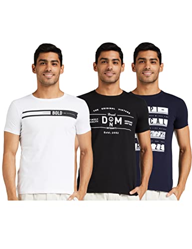 Lawman PG3 Men’s Slim T-Shirt (Pack of 3) (Law TEE CT-3-2B_Pink SEA Black Small)