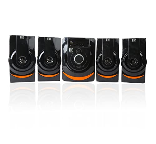 UIC – 4108 70W 4″ Woofer System | 3″ x 4 Speakers with Bluetooth/FM/SD Card/AUX Support & Remote Control Bluetooth Home Theater – Black (Smiley)