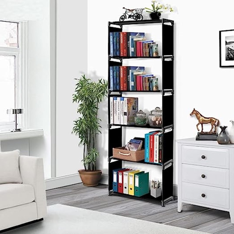 Dazzy Plastic Open Book Shelf(Finish Color – BLACK, DIY(Do-It-Yourself))
