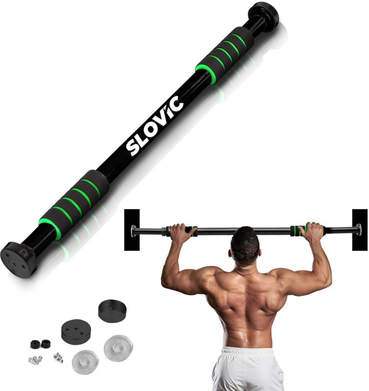SLOVIC Pull-Up Bar for Home Workout | Non-Slip Carbon Steel Bar (Load Capacity: 100 Kg) Pull-up Bar(Black)