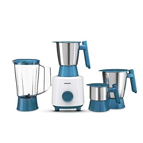 Philips HL7536/01-500 W Mixer Grinder with 4 Jar (3 Stainless Steel Jar +1 Blender Jars), Bigger jar sizes, with 5 Year Warranty on Motor