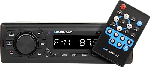 BLAUPUNKT Car Stereo Colombo-130BT Digital Media Receiver, 1 DIN, 4×50 watts with Dual USB Ports (Music & Charging), Bluetooth, AUX in, FM, Hands Free Calling & Remote Control