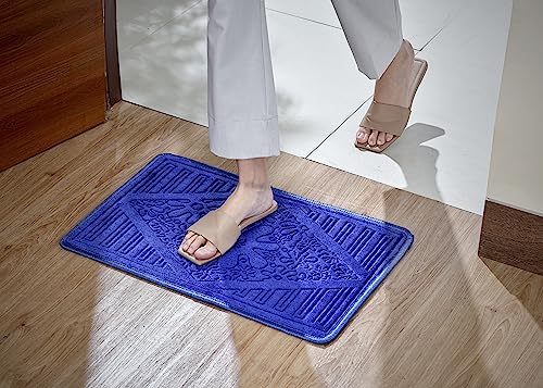 Amazon Brand – Solimo Cotton/Acrylic Mat, Set of 4, Printed Oval – 1600 GSM