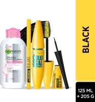 MAYBELLINE NEW YORK Ananyas Colossal Favorites Kit – Mascara+ Kajal+ Bold Liner+ Garnier Micellar(Black, 205 g)