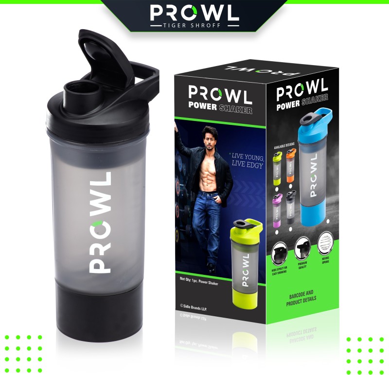 PROWL by TIGER SHROFF Power 700 ml Shaker(Pack of 1, Black, Plastic)