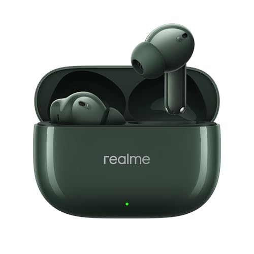 realme Buds T300 Truly Wireless in-Ear Earbuds with 30dB ANC, 360° Spatial Audio Effect, 12.4mm Dynamic Bass Boost Driver with Dolby Atmos Support, Upto 40Hrs Battery and Fast Charging (Dome Green)