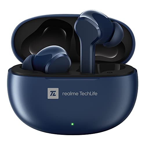 realme TechLife Buds T100 Bluetooth Truly Wireless in Ear Earbuds with mic, AI ENC for Calls, Google Fast Pair, 28 Hours Total Playback with Fast Charging and Low Latency Gaming Mode (Blue)