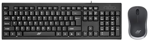 Ant Esports KM1600 Gaming Keyboard & Mouse Combo, Wired Backlit Rainbow LED Keyboard & 3200 DPI Gaming Mouse for PC/Laptop – Black