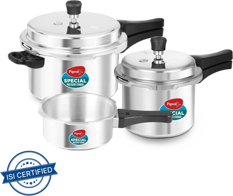 Pigeon Special Combo Pack 2 L, 3 L, 5 L Pressure Cooker(Aluminium)