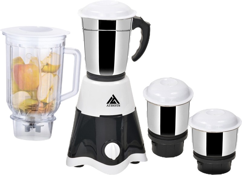 Athots Novak Powerful Hybrid 100% Copper Motor 750 Mixer Grinder (4 Jars, Black, White)