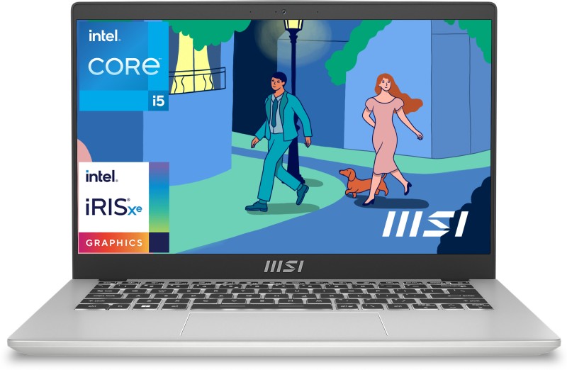 MSI Modern 14 Intel Core i5 12th Gen 1235U – (8 GB/512 GB SSD/Windows 11 Home) Modern 14 C12M-440IN Thin and Light Laptop(14 Inch, Urban Silver, 1.4 Kg)