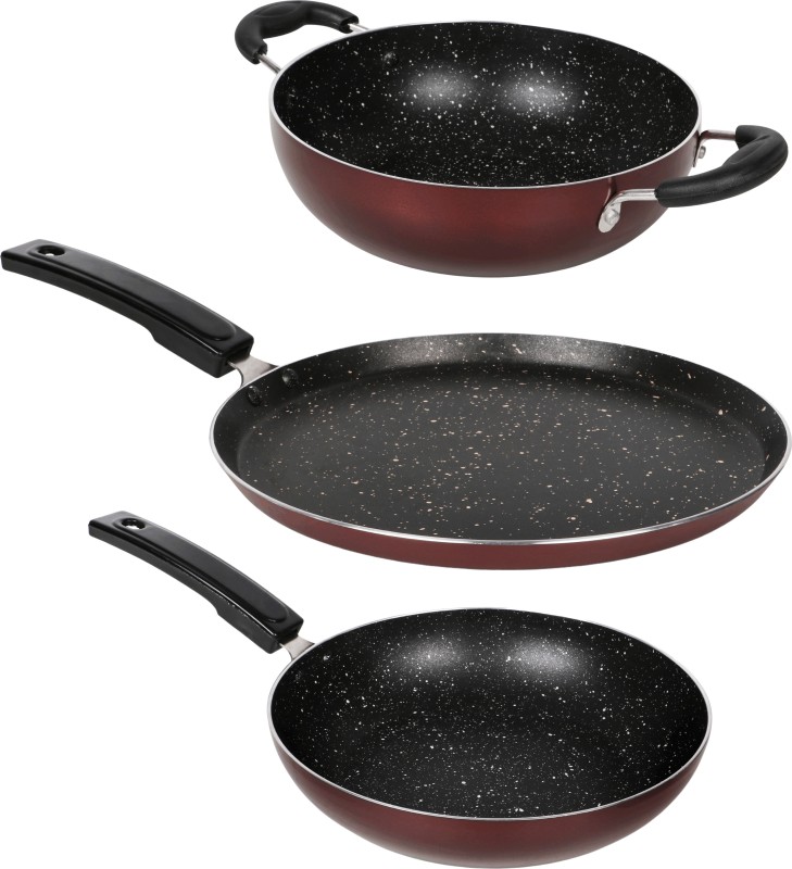 SigriWala Classic Long Life Durable Non-Stick Coated Cookware Set(Aluminium, 3 – Piece)