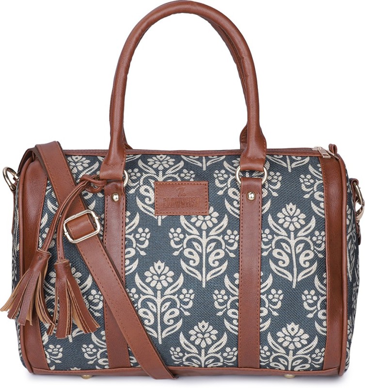 The CLOWNFISH Green Shoulder Bag Lorna Printed Handicraft Handbag Ladies Shoulder Bag For Women College Girls