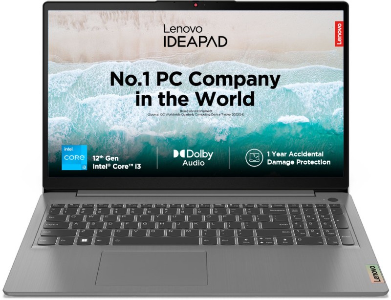 Lenovo IdeaPad Slim 3 Intel Core i3 12th Gen 1215U – (8 GB/512 GB SSD/Windows 11 Home) 15IAU7 Thin and Light Laptop(15.6 inch, Arctic Grey, 1.63 Kg, With MS Office)