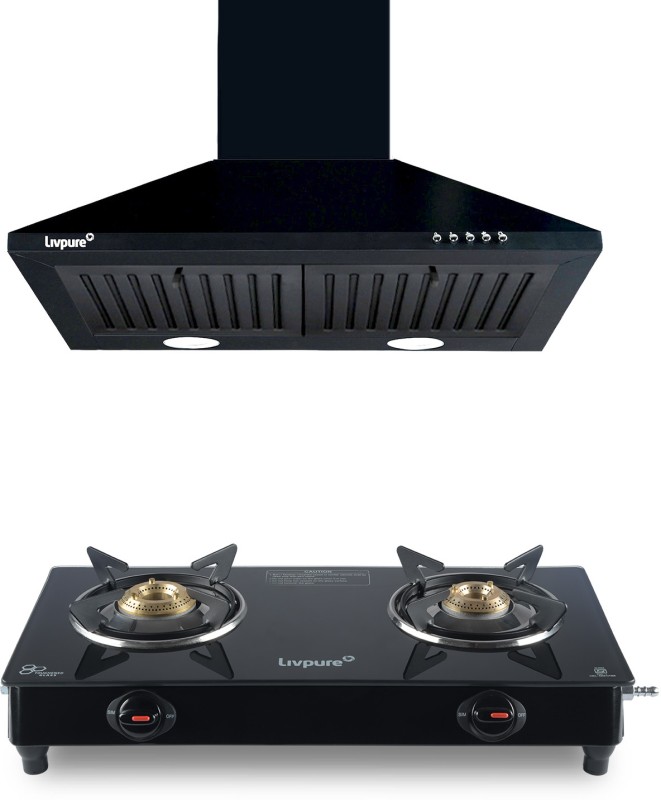 LIVPURE LIV-AIRIS-60+LIV-ZENO-2B COMBO Wall Mounted Chimney(Black 1000 CMH)