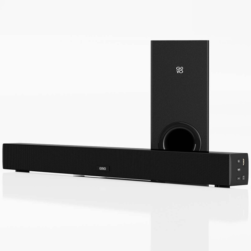 GOVO GOSURROUND 610 | 100W Bluetooth Soundbar | 2.1 Channel with Wired Subwoofer 100 W Bluetooth Soundbar(Platinum Black, 2.1 Channel)