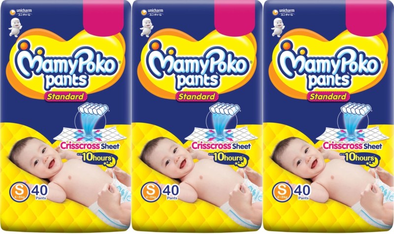 MamyPoko Pants Standard Diapers, Small Size ( S – 40+40+40 ) – S(120 Pieces)