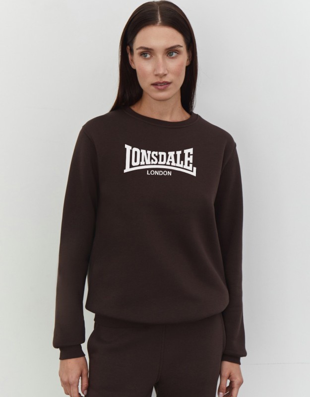 Calm Down Printed Round Neck Casual Women Brown Sweater