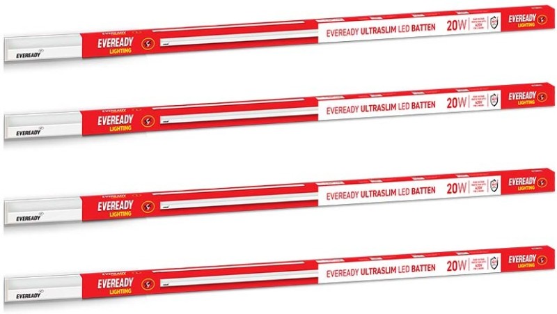 EVEREADY Ultra Slim 20W 4ft Batten | Highly Efficient |Surge Protection | 2 Year Warranty Straight Linear LED Tube Light(White, Pack of 4)