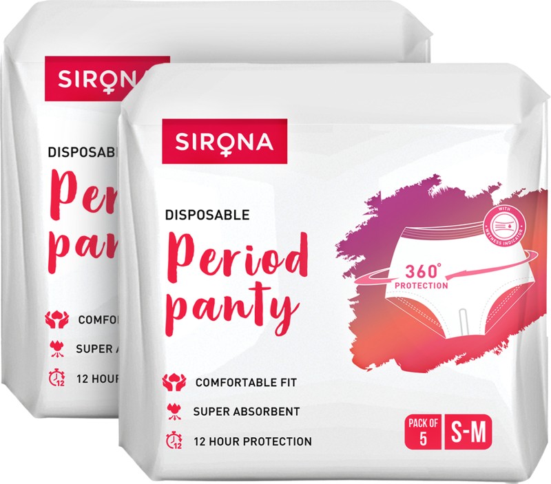 SIRONA Disposable Period Panties for Women (S-M) Sanitary Pad(Pack of 10)
