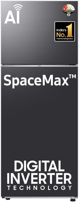 SAMSUNG 415 L Frost Free Double Door 2 Star Convertible Refrigerator(Black caviar matt/pet, RT45CG662BB1TL)