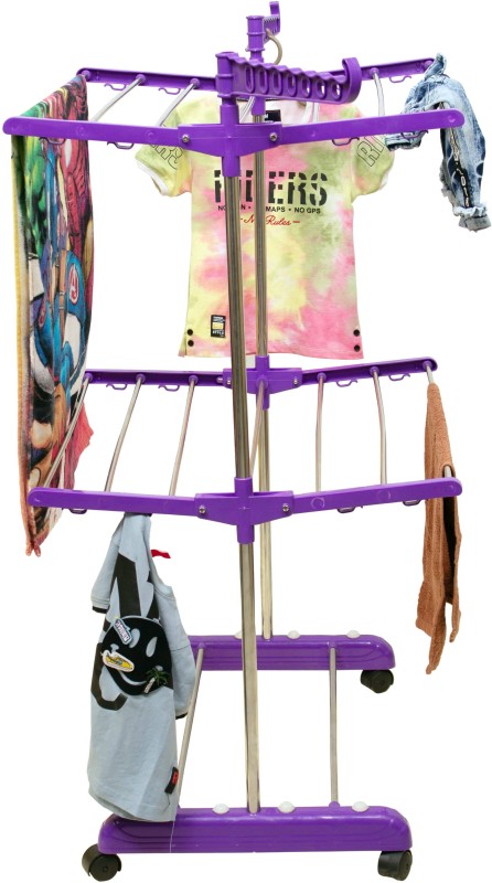 Unizone Steel, Aluminium, Plastic Floor Cloth Dryer Stand – 12 Month Warranty – DV2S Floor Cloth Dryer Stand 900236 – 01(2 Tier)
