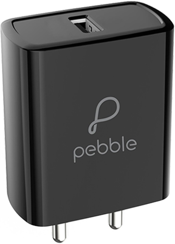Pebble 18 W 3.1 A Mobile Charger with Detachable Cable(Black, Cable Included)